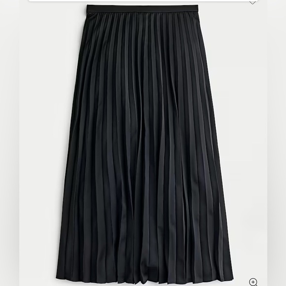 J. Crew Elegant Black Pleated A-Line Skirt - Picture 1 of 5